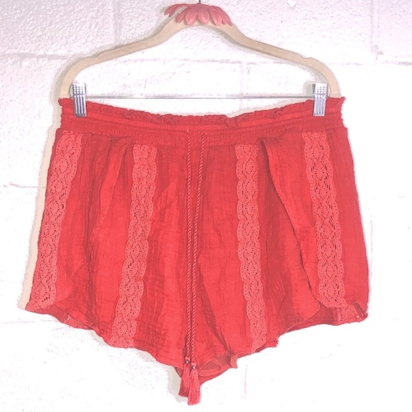 American Eagle Outfitters Pants - American Eagle Rust Crochet Shorts XL/TG
